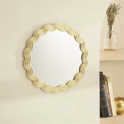 Karaca Home Vendi Duvar Aynası Gold  34x34 Cm