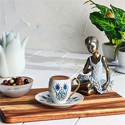Karaca Iznik 6 Kişilik Kahve Fincanı - Seçenekler: 6 Kişilik, 2 Kişilik, 2 Kişilik 6lı paket