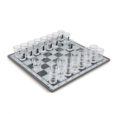 Karaca King Shot Bardaklı Satranç Seti Şeffaf