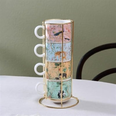 KARACA LAVİNYA 4LÜ STANDLI MUG/ÇAY FİNCANI