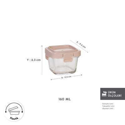 Karaca Lia Mini Cam Saklama Kabı 160 Ml
