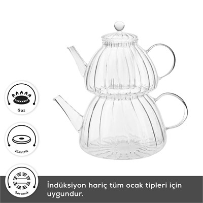 Karaca Lori Borosilikat Mini Cam Çaydanlık 0,6L & 1,2L