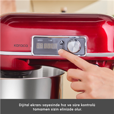 Karaca Maestro Artisan Döküm Hamur Yoğurma Makinesi Ultra Sessiz 6 Litre Kırmızı