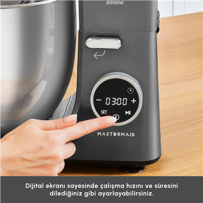 Karaca Mastermaid Chef Ultra D2000W Dijital Ekranlı Hamur Yoğurma Makinesi 7L