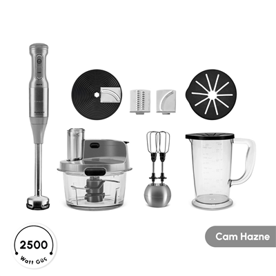 Karaca Mastermaid Prosteel 6 in 1 Uzun Blender Ayaklı 6 Bıçaklı Cam Hazneli Rendeli Mutfak Robotu Swiss Cream