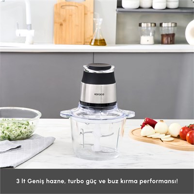 Karaca Megablend 3L Ultra Geniş Cam Hazneli Inox Doğrayıcı