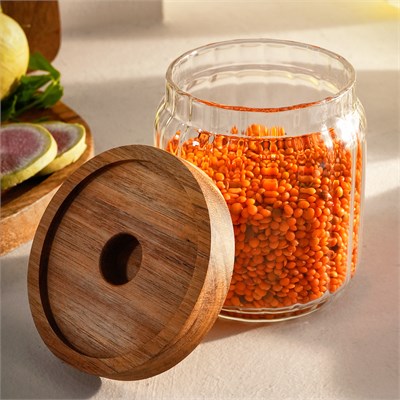 Karaca Mova Akasya Çizgili Saklama Kabı 360 ML