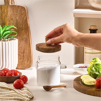Karaca Mova Akasya Kaşıklı Cam Saklama Kabı 470 ml