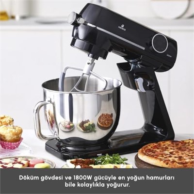 Karaca Multichef Artisan Digital Ekran 7 Litre Döküm Stand Mikser Siyah 1800W