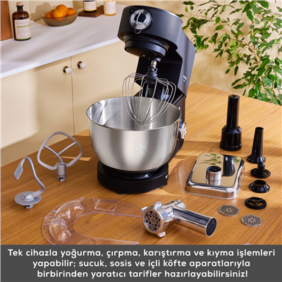 Karaca Multichef Ultra Kıyma Çekme/Sucuk-Sosis/İçli Köfte Aparatlı Hamur Yoğurma Makinesi 8L