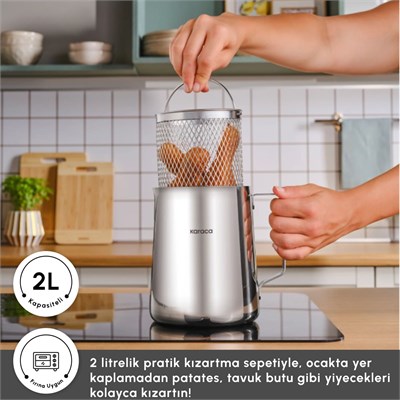 Karaca Mutfaksever Çelik Kızartma Potu 2L