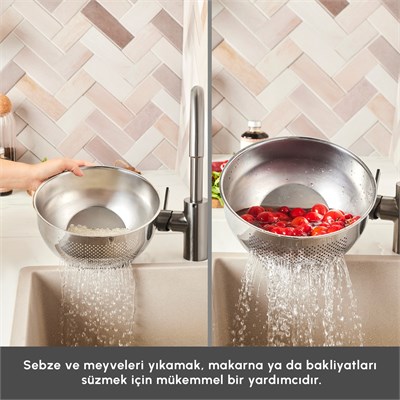 Karaca Mutfaksever Flow Çelik Süzgeçli Yıkama Kabı 24 cm
