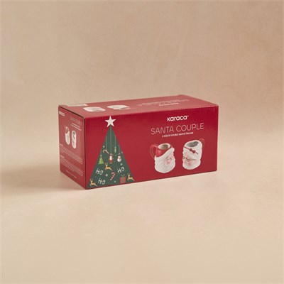 Karaca New Year 27 Santa Couple Double Kahve Fincanı 2 Kişilik 150 ml