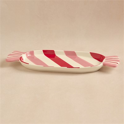 Karaca New Year Candy Twist Pink Kayık Tabak 32,5 cm
