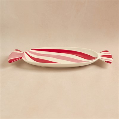 Karaca New Year Candy Twist Pink Kayık Tabak 41 cm