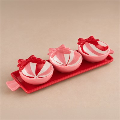 Karaca New Year Candy Twist Pink Tabaklı Çerezlik 30 cm