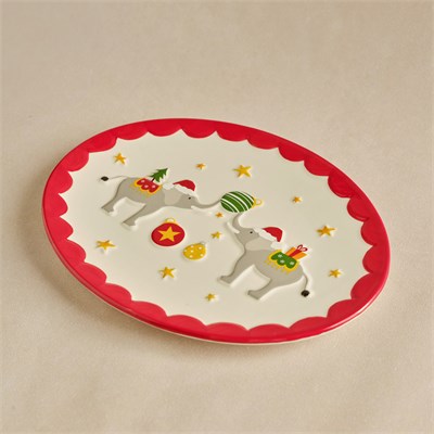Karaca New Year Yılbaşı Carousel Kayık Tabak 25,5 cm