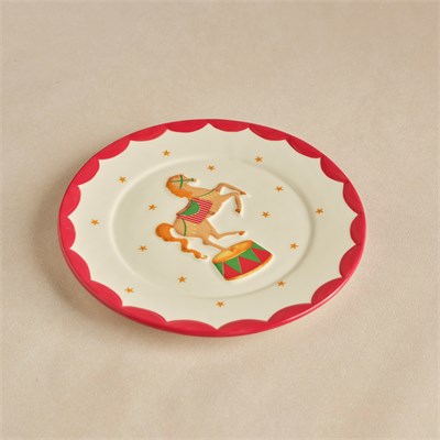 Karaca New Year Yılbaşı Carousel Pasta Tabağı Horse 20 cm