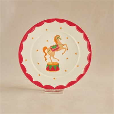 Karaca New Year Yılbaşı Carousel Pasta Tabağı Horse 20 cm