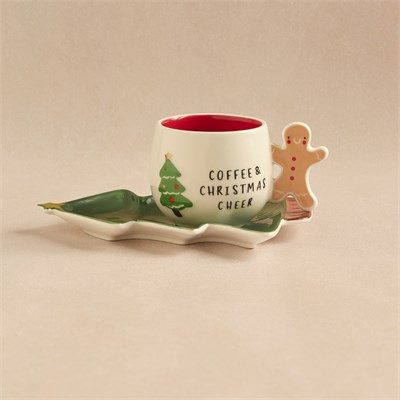 Karaca New Year Yılbaşı Çay Fincanı Ve Çam Ağacı Tabağı 180 ml
