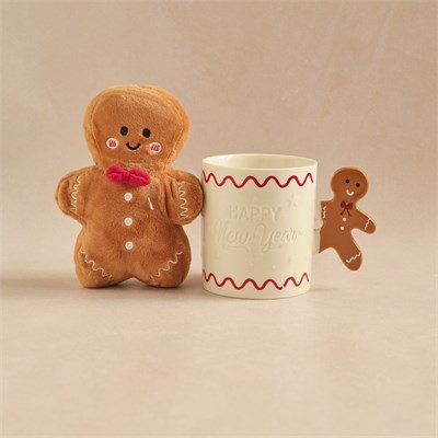 Karaca New Year Yılbaşı Fluffy Cookie Peluş Oyuncak Hediyeli Kupa Seti 460 ml