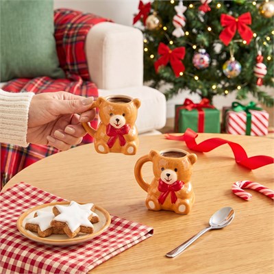 Karaca New Year Yılbaşı Lovely Bear 2 Kişilik Kahve Fincan Takımı 110 ml