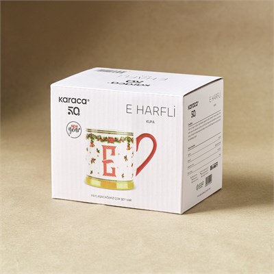 Karaca New Year Yılbaşı Petek E Harfli Kupa 330 ml