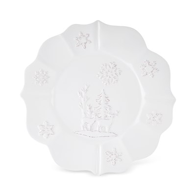 Karaca New Year Yılbaşı Snowy Servis Tabağı 29 Cm Beyaz