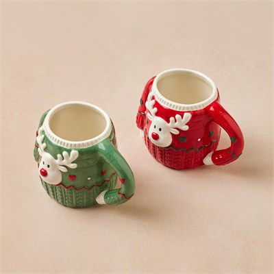 Karaca New Year Yılbaşı Sweater Deer Kırmızı Kupa 400 ml
