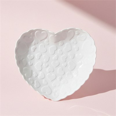 Karaca Pink Love Çukur Tabak Beyaz 20 cm
