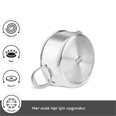 Karaca Plasma Steel 316+ 3Ply 7 Parça Tencere ve Tava Seti