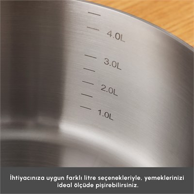Karaca Power Steel 316+ 3Ply Apollo İndüksiyon Tabanlı 8 Parça Çelik Tencere Seti