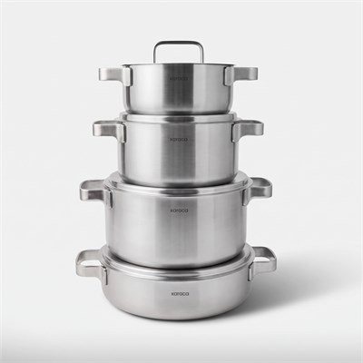 Karaca Powersteel 316+ 3Ply Onyx İndüksiyon Tabanlı Çelik 8 Parça Tencere Seti