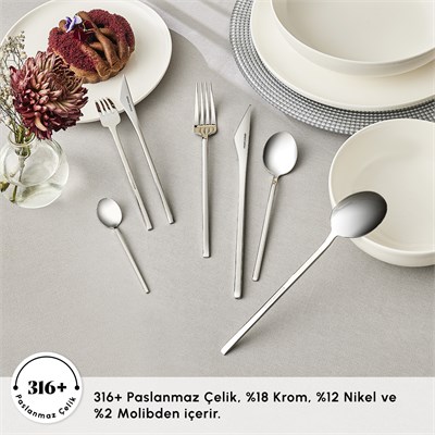 Karaca Red Carpet Collection 316+ Look Platin 12 Kişilik 84 Parça Çatal Kaşık Bıçak Takımı