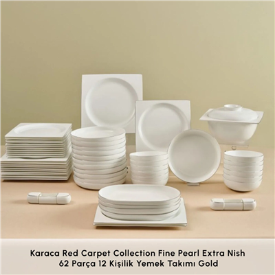 Karaca Red Carpet Collection Fine Pearl Extra Nish 58 Parça 12 Kişilik Yemek Takımı