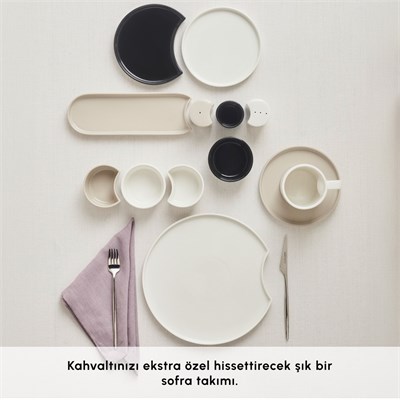 Karaca Red Carpet Collection X Hussein Chalayan Forever Bone Poly 28 Parça 6 Kişilik Kahvaltı Takımı