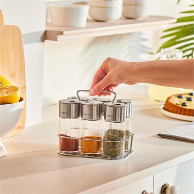 Karaca Ripple 7 Parça Baharat Seti Inox