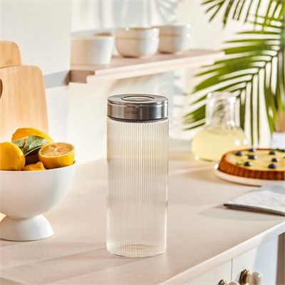 Karaca Ripple Inox Cam Saklama Kabı 1300 ml