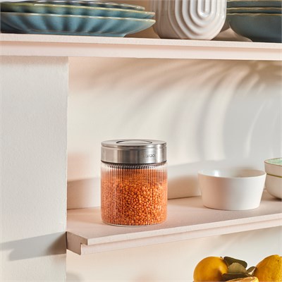 Karaca Ripple Inox Cam Saklama Kabı 450 ml