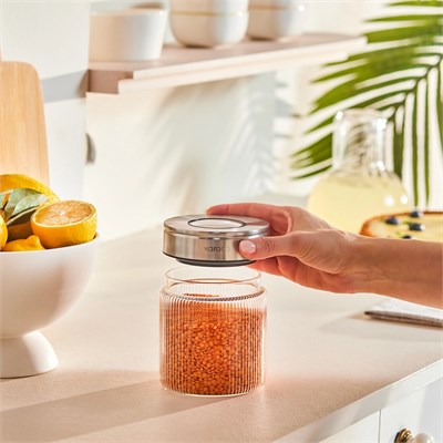 Karaca Ripple Inox Cam Saklama Kabı 450 ml