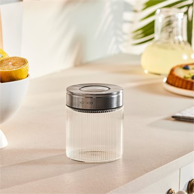 Karaca Ripple Inox Cam Saklama Kabı 450 ml