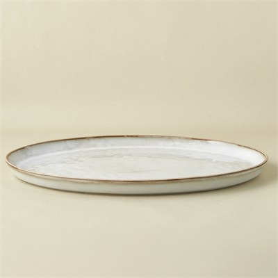 Karaca Rixton Bej Reaktif Kayık Tabak 42,6 cm