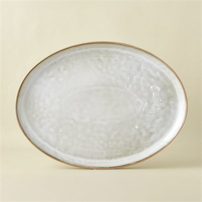 Karaca Rixton Bej Reaktif Kayık Tabak 42,6 cm