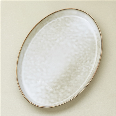 Karaca Rixton Bej Reaktif Kayık Tabak 35,5 cm