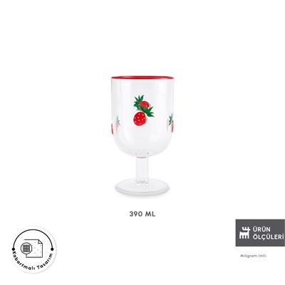 Karaca Strawberry Kadeh 390 ml Kırmızı