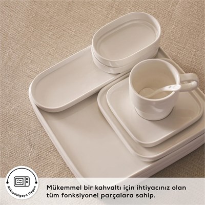 Karaca Stream Bone Cubique 35 Parça 6 Kişilik Kahvaltı Takımı