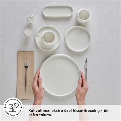 Karaca Stream Bone King & Queen 28 Parça 6 Kişilik Kahvaltı Takımı