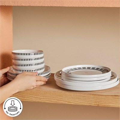 Karaca Stream Bone Kore Plus 24 Parça 6 Kişilik Yemek Takımı