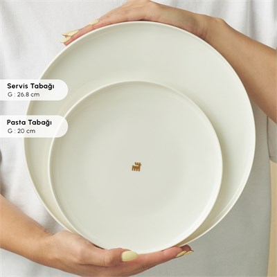Karaca Stream Bone Merope Gold Logo 53 Parça 12 Kişilik Yemek Takımı