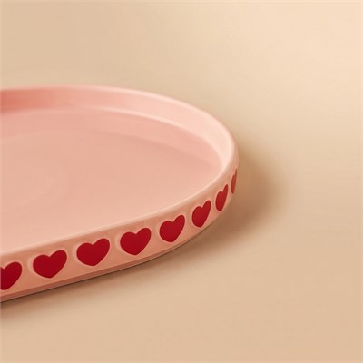 Karaca Sweetheart Kayık Tabak Pembe 18 cm